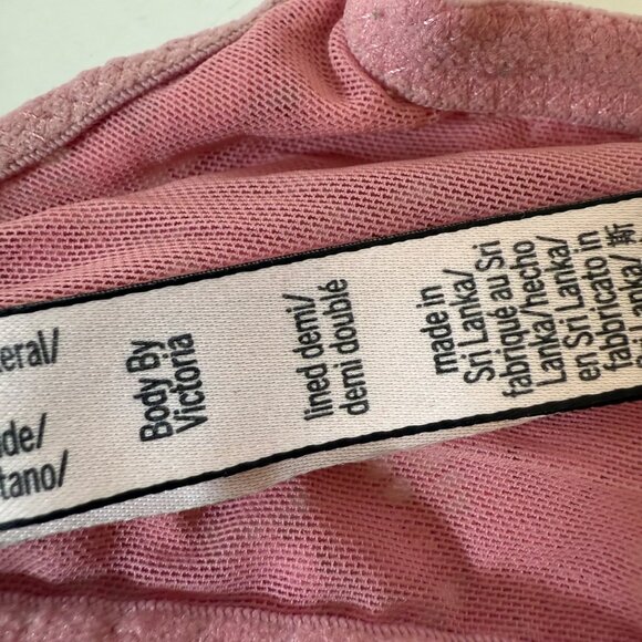 Victorias Secret Lace BraSize 38B Dusty Pink Body by Victoria Lined Demi - Picture 8 of 14